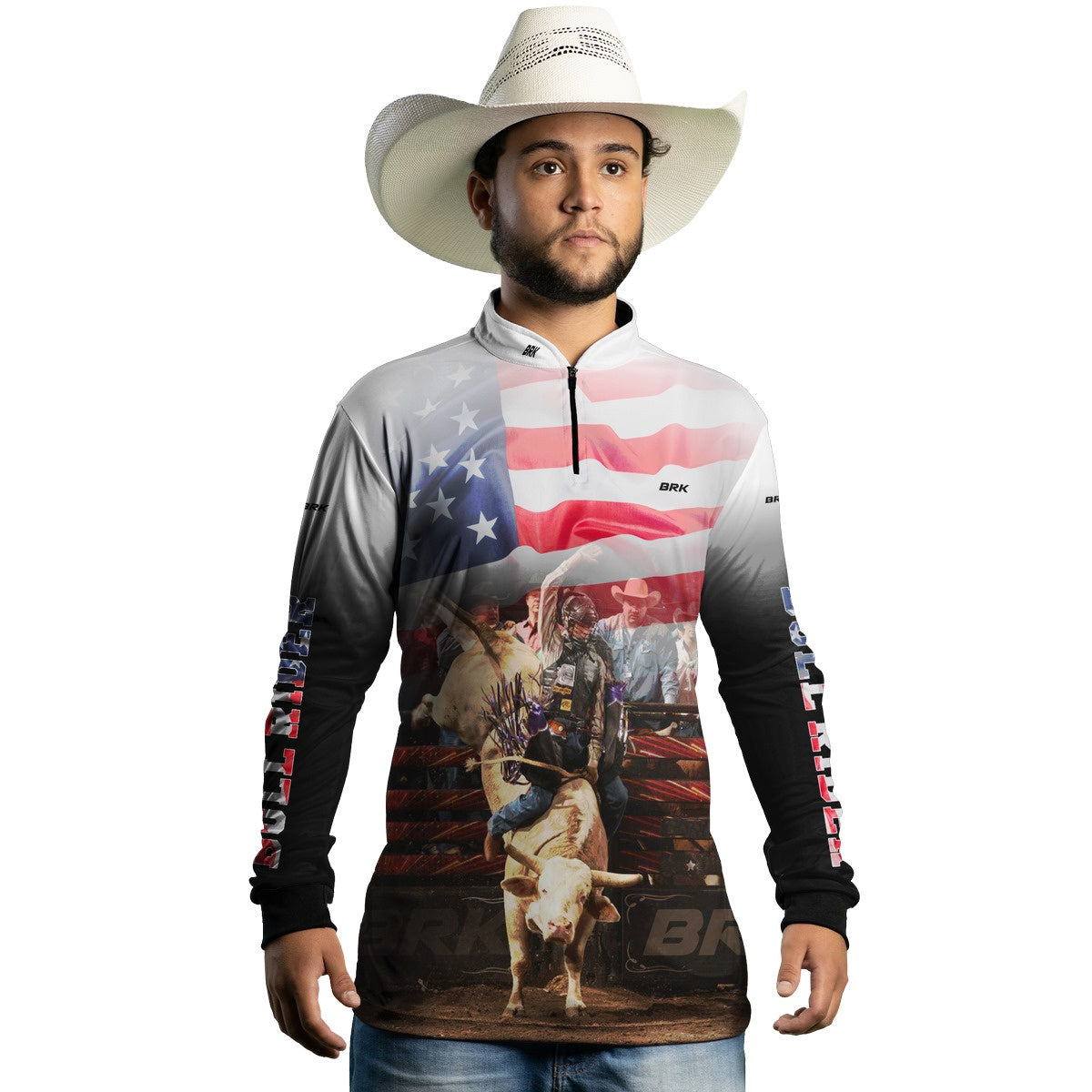 Camisa Agro Brk Branca Rodeio USA com Proteção Solar UV50+