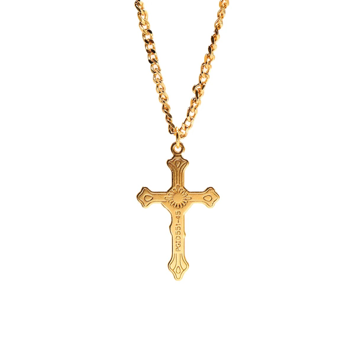 Corrente Pingente Brk Cruz Dourada Trevolada