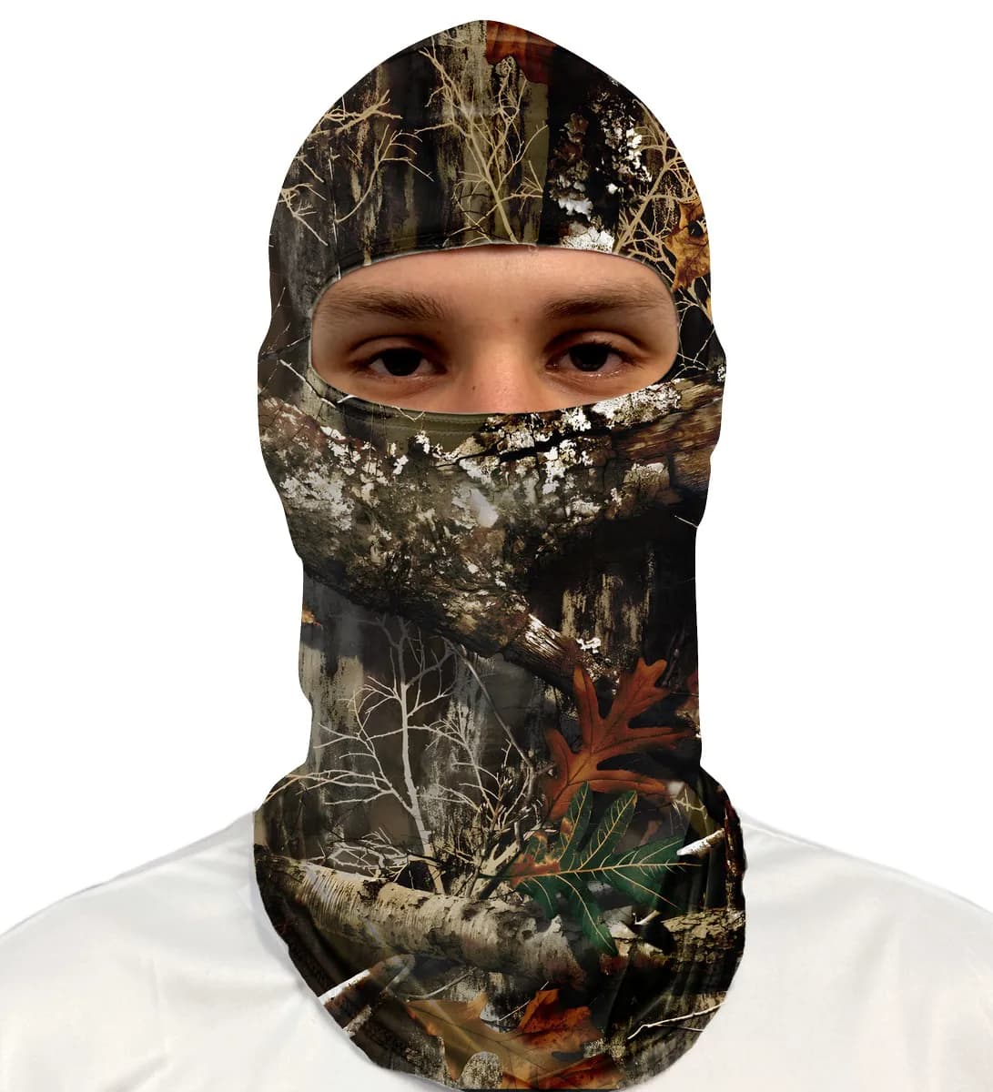 Balaclava Camuflada Folhas e Galhos Brk com Proteção UV50+