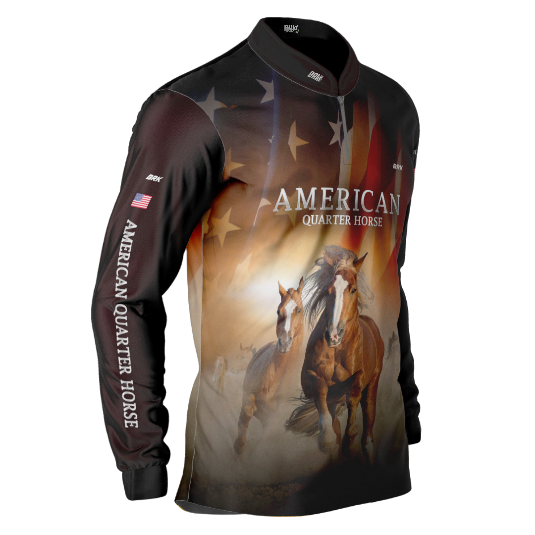 Camisa Agro Brk Quarto de Milha Preta com Proteção Solar UV50+