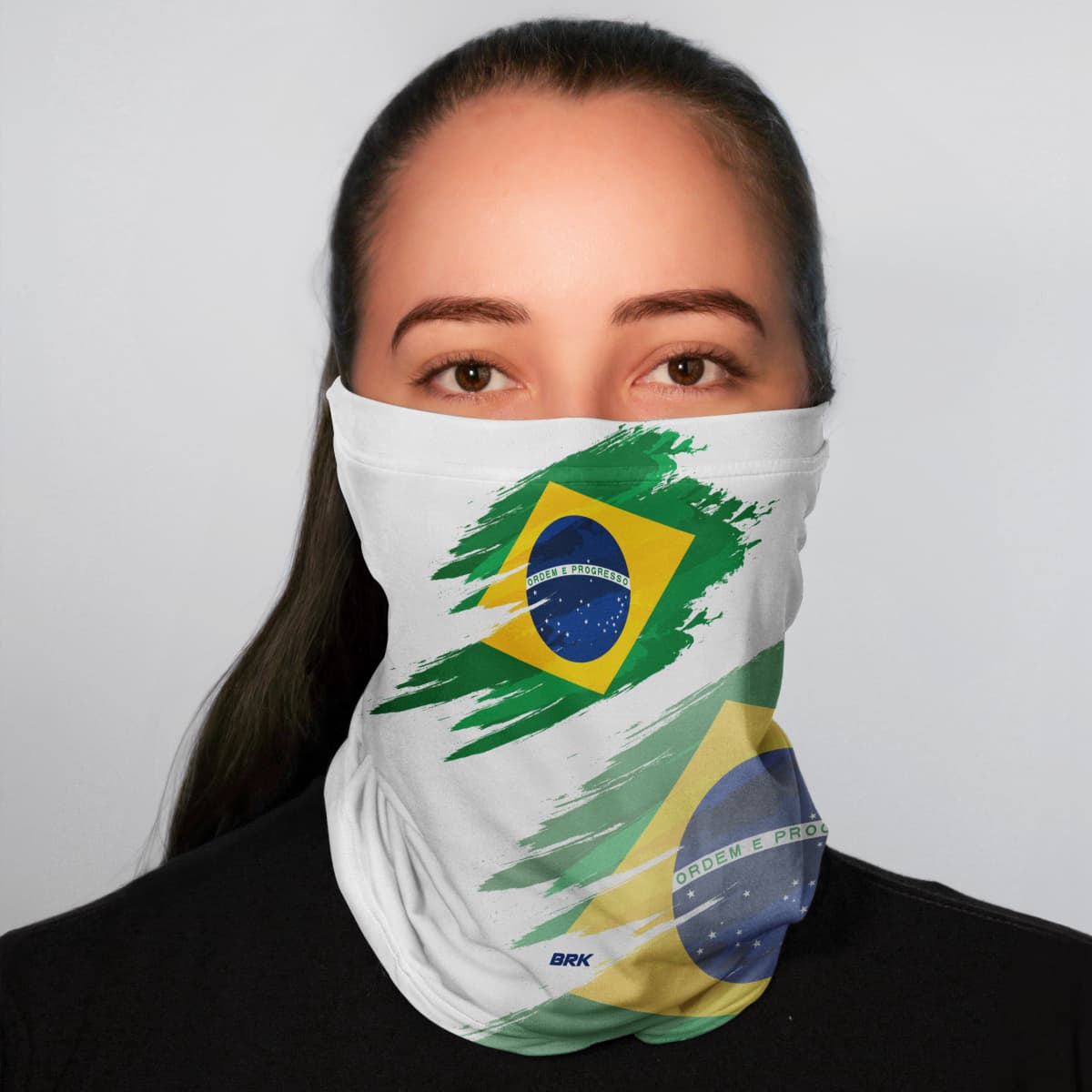 Bandana Tubeneck Agro Brk Multifuncional Branca Brasil com Proteção Solar UV50+