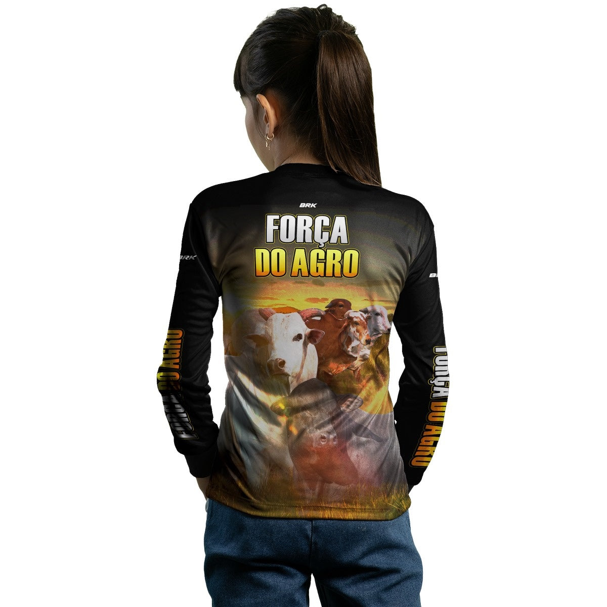 Camisa Agro Brk A Força do Agro Produtor de Bois com Proteção Solar UV50+