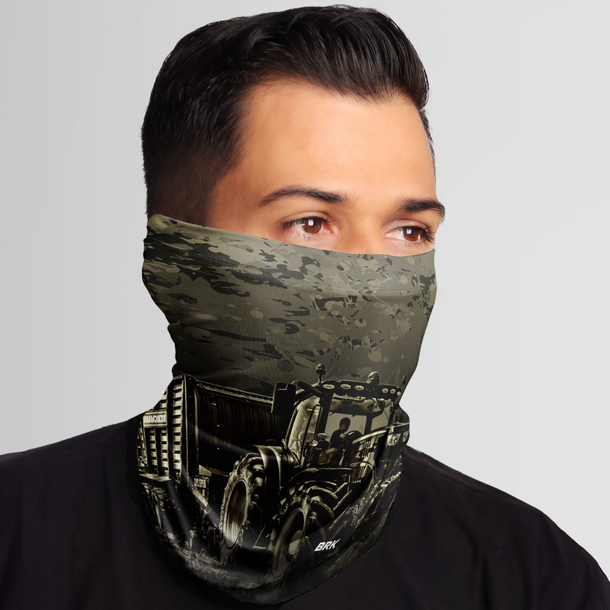 Bandana Tubeneck Agro Brk Verde Camuflado Trator Transporte com Proteção Solar UV50+