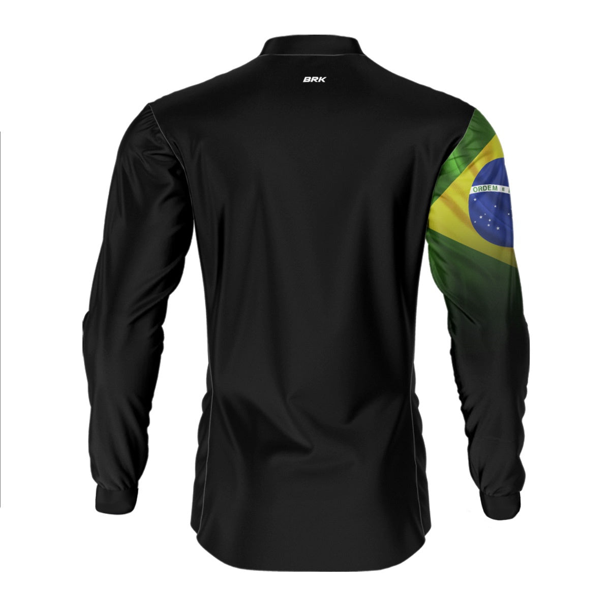 Camisa Agro Brk Preta Bandeira do Brasil com Proteção Solar UV50+