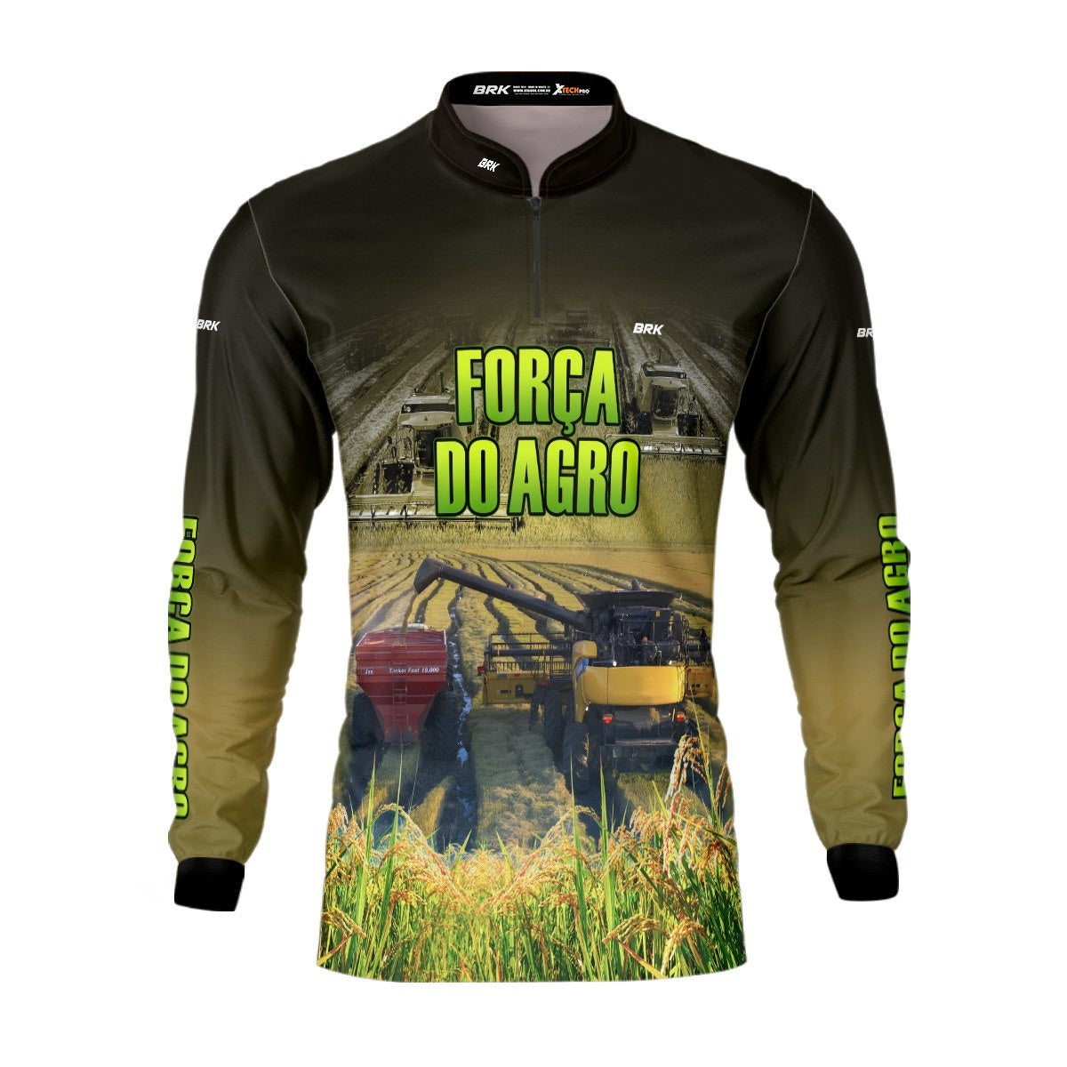 Camisa Agro Brk A Força do Agro Produtor de Arroz com Proteção Solar UV50+