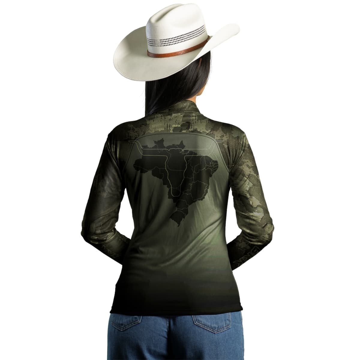 Camisa Agro Brk Camu Verde Long Horn com Proteção Solar UV50+