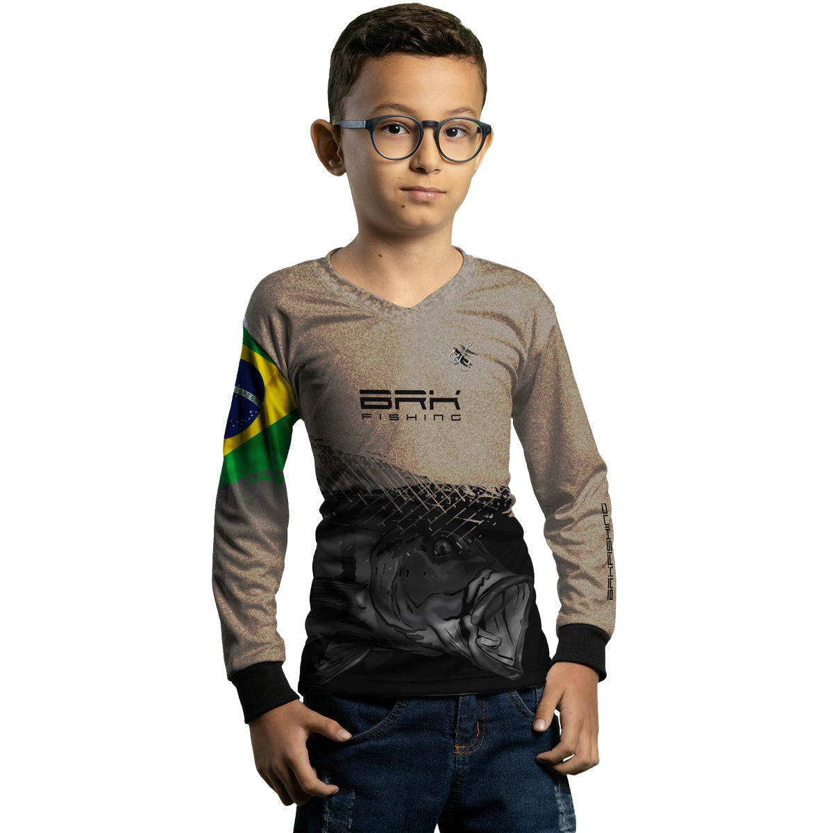 Camisa Infantil Brk Garateia Tucunaré Brasil com UV50+