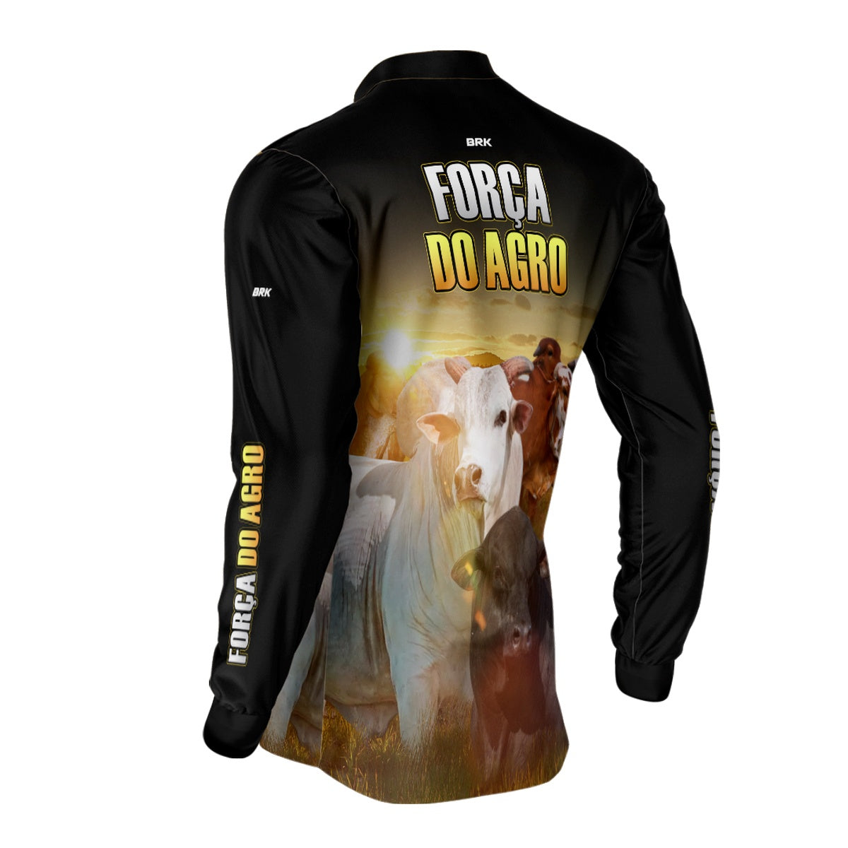 Camisa Agro Brk A Força do Agro Produtor de Bois com Proteção Solar UV50+