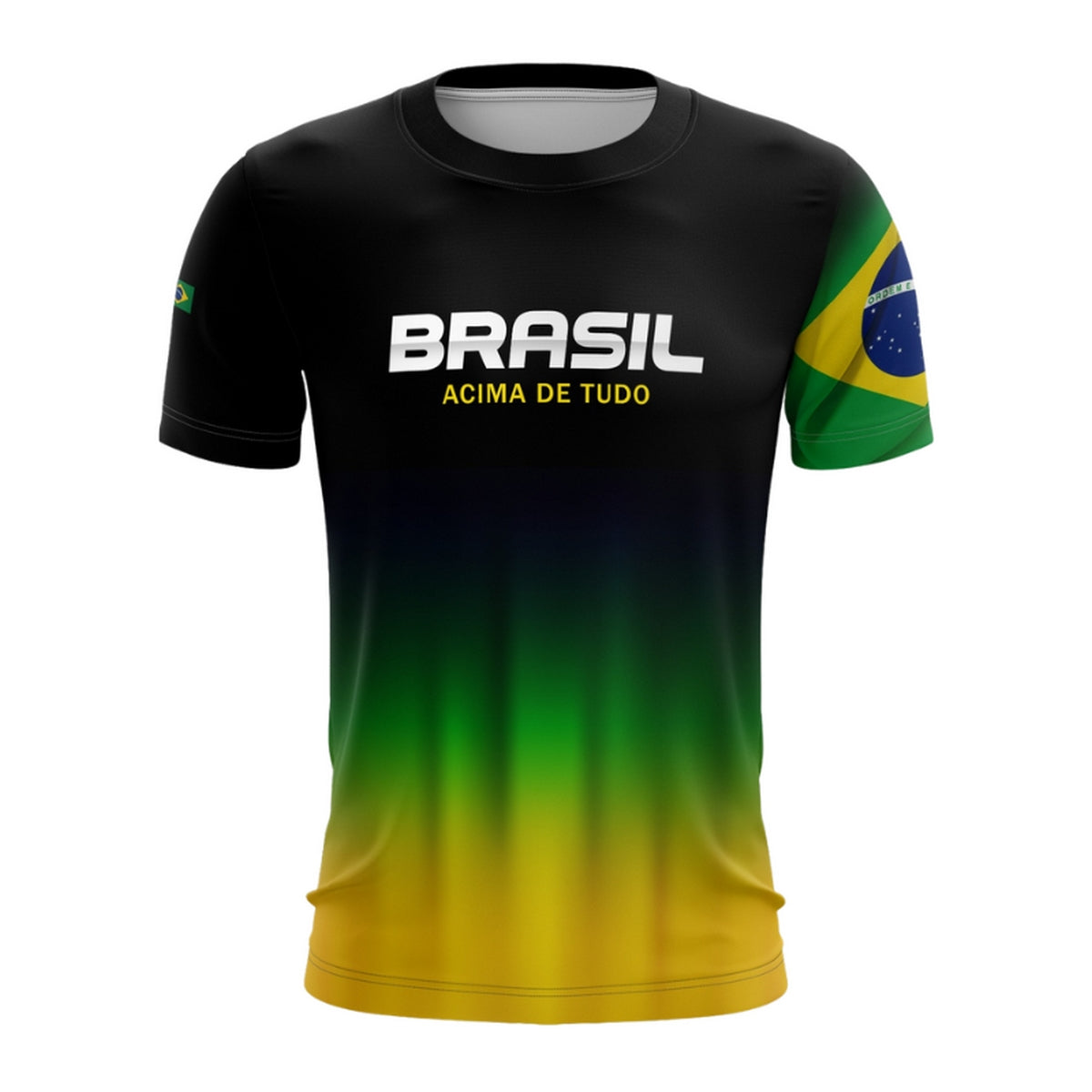 Camiseta Brasil Patriota Brasil Acima de Tudo Preta com UV 50+ Envio Imediato