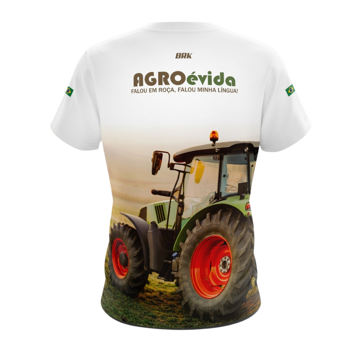 Camiseta Brasil Patriota Agro Rotina Branca com Proteção Solar UV50+ Envio Imediato