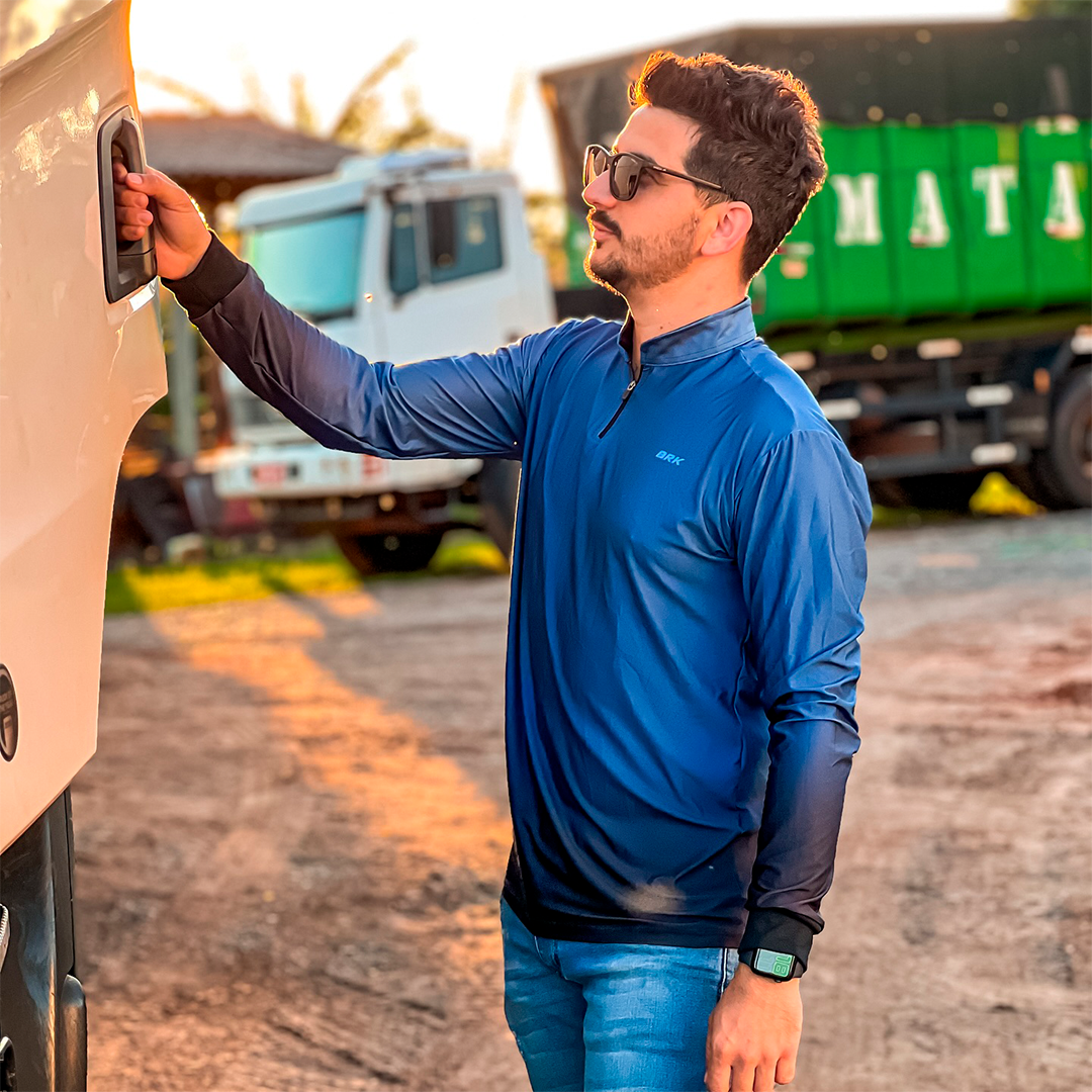 Camisa Térmica Brk Basic Azul Naval com Proteção Solar UV50+