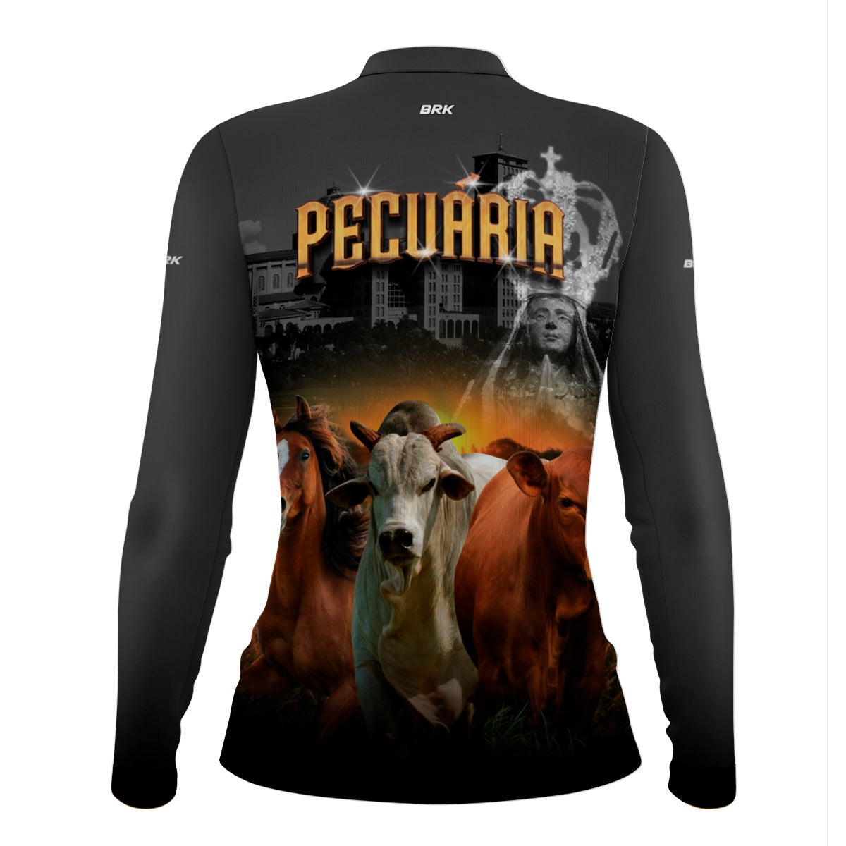 Camisa Agro Feminina Brk Nossa Senhora Pecuária com UV50+