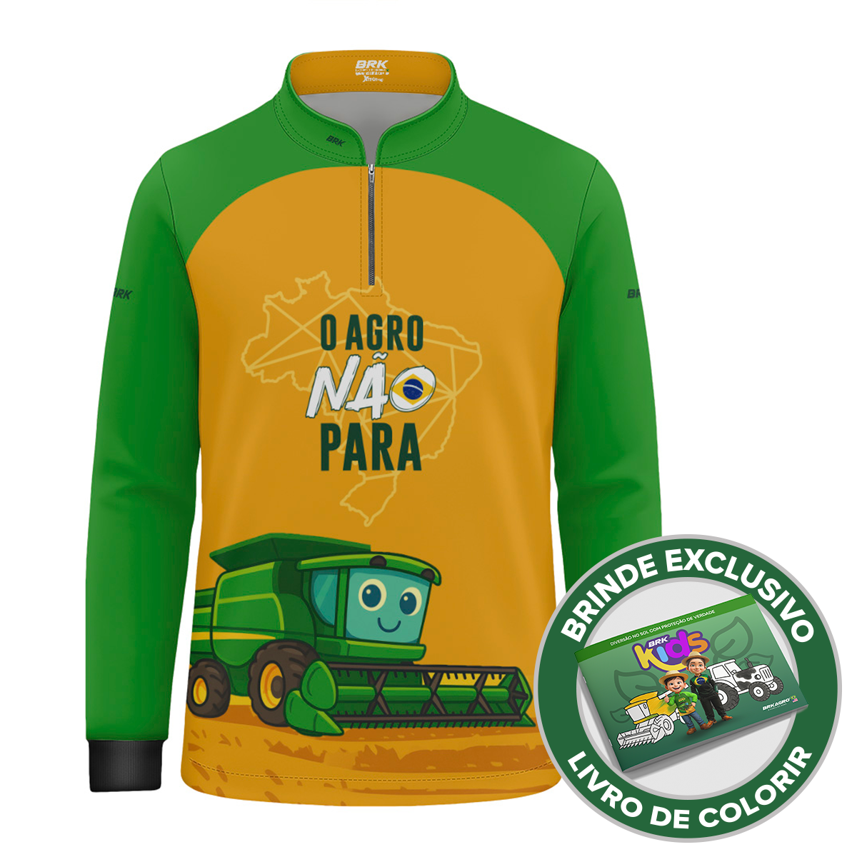 Camisa Agro Kids Brk O Agro Não Para com Proteção UV50 + Brinde