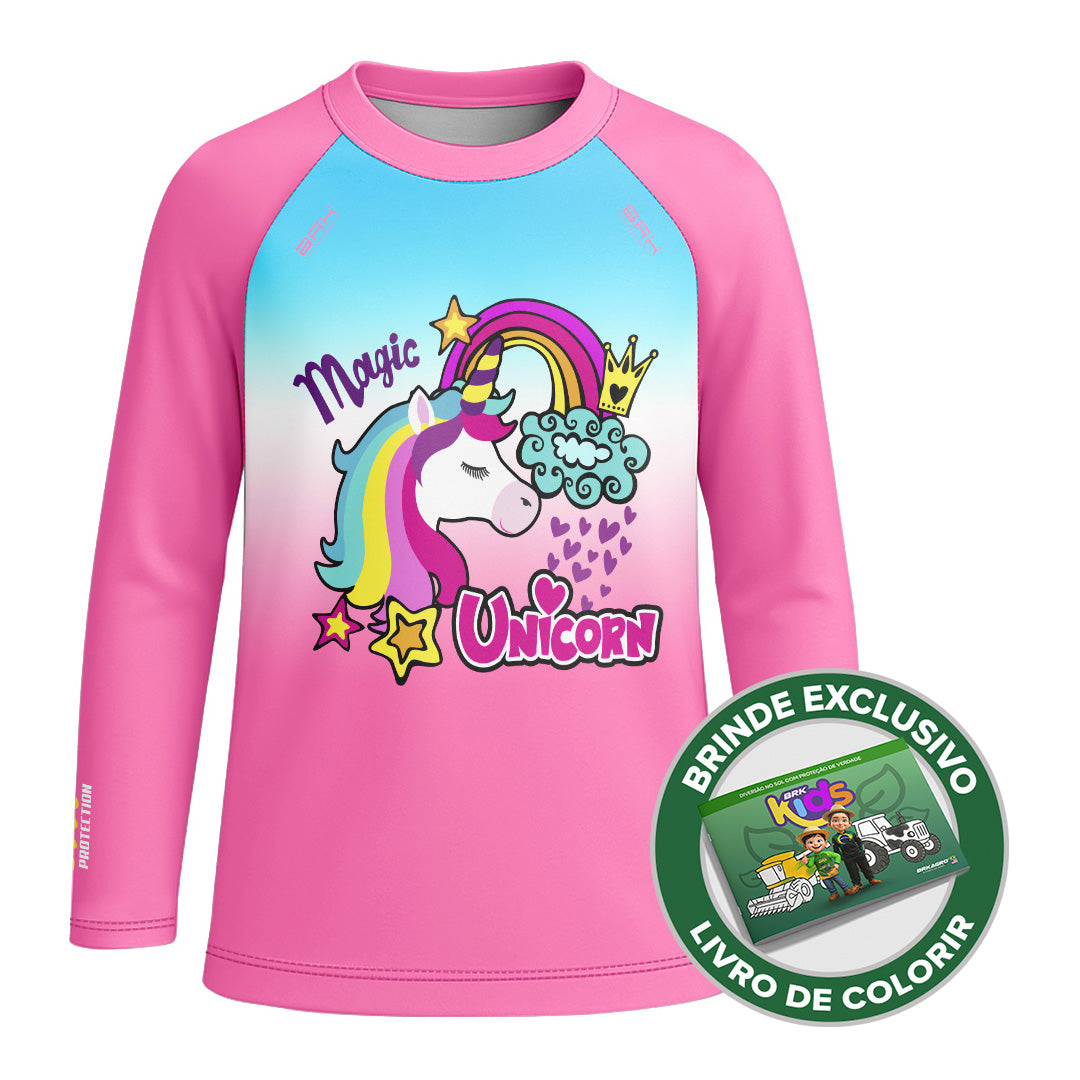 Camisa Agro Kids Brk Unicórnios com Proteção UV50