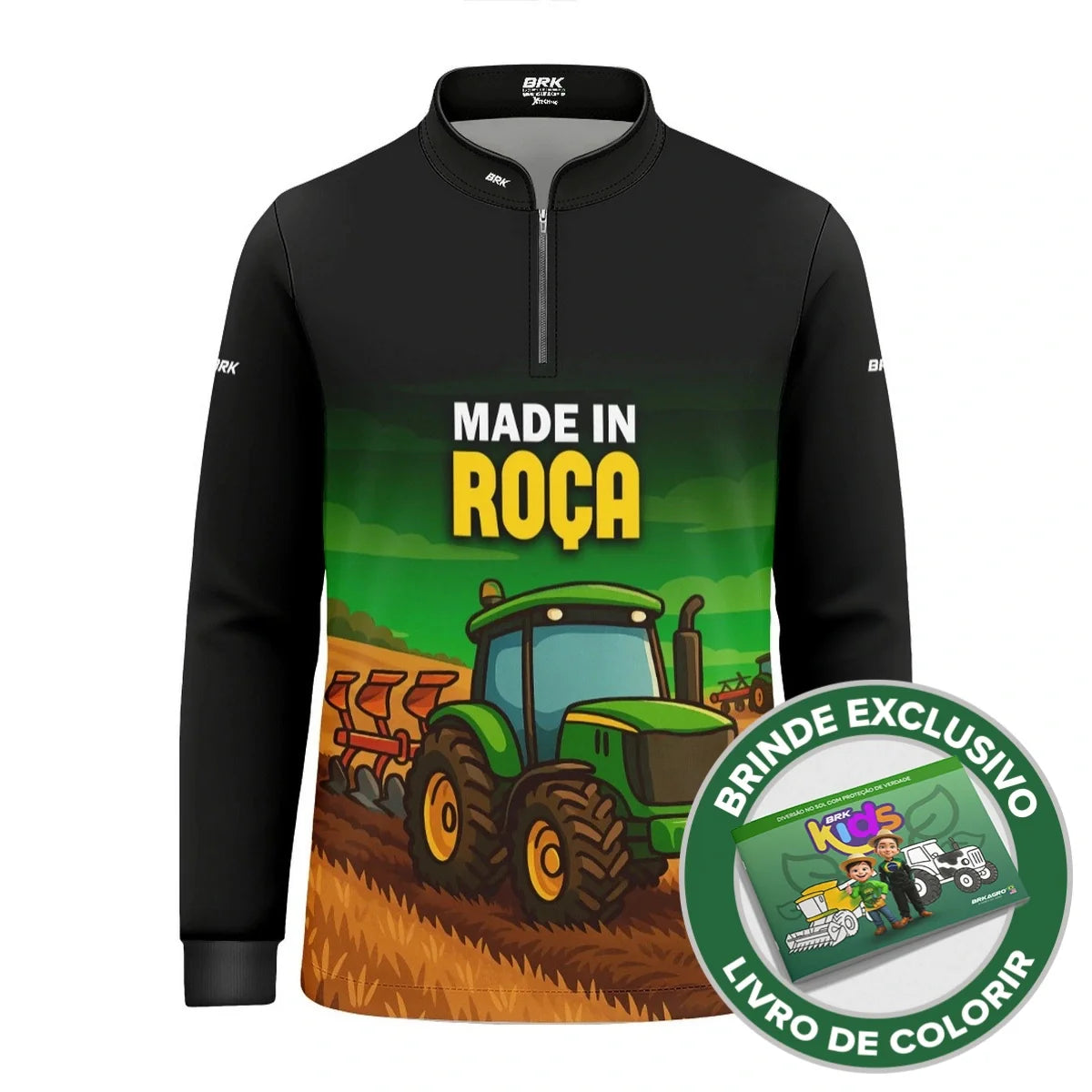 Camisa UV50 Agro Infantil Brk Made in Roça Trator