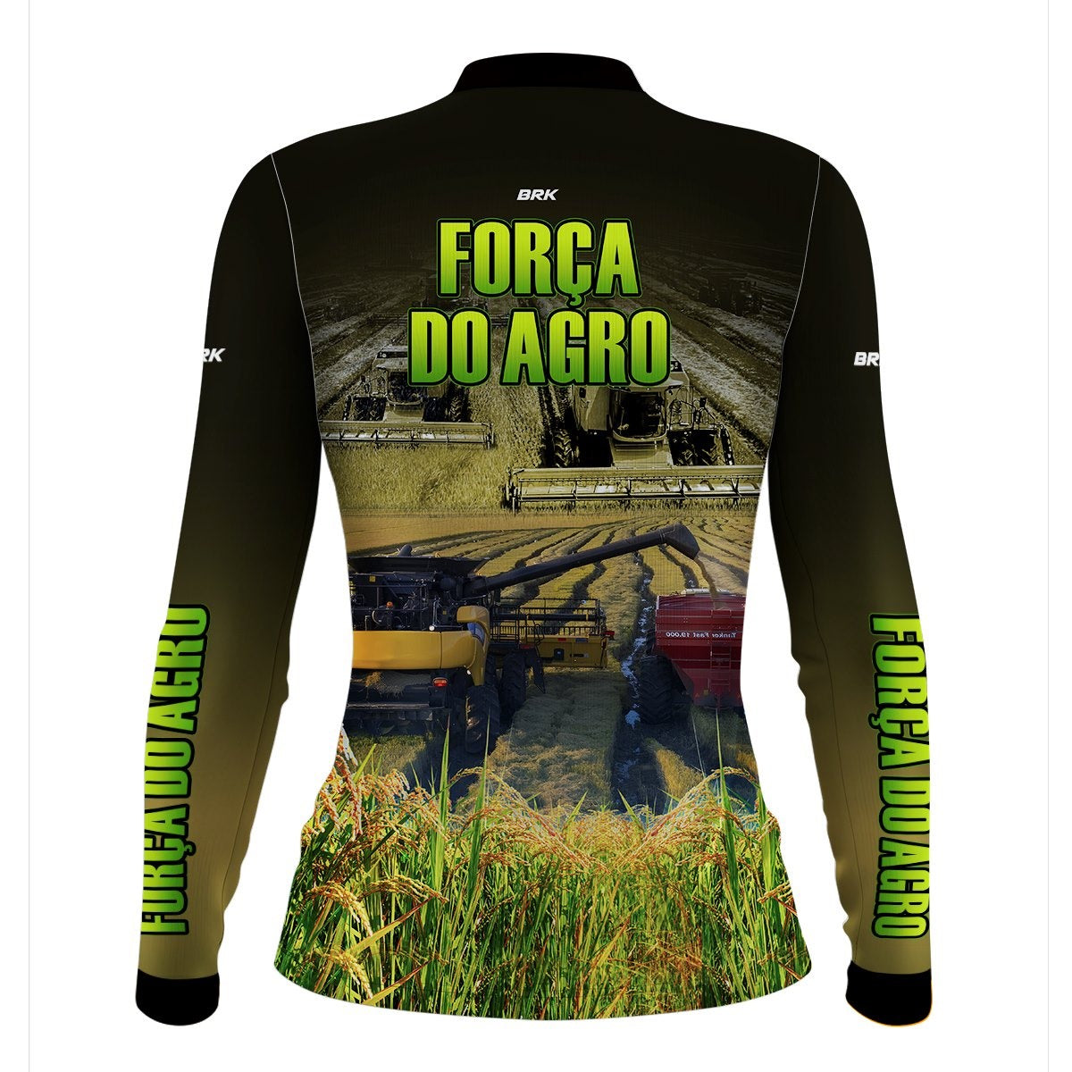Camisa Agro Brk A Força do Agro Produtor de Arroz com Proteção Solar UV50+