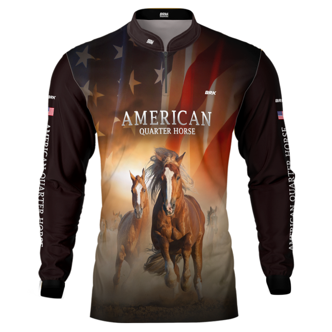 Camisa Agro Brk Quarto de Milha Preta com Proteção Solar UV50+