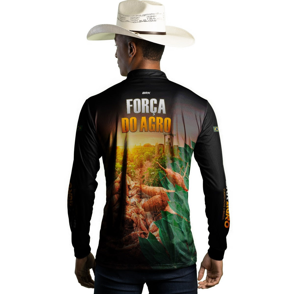 Camisa Agro Brk A Força do Agro Produtor de Mandioca com Proteção Solar UV50+