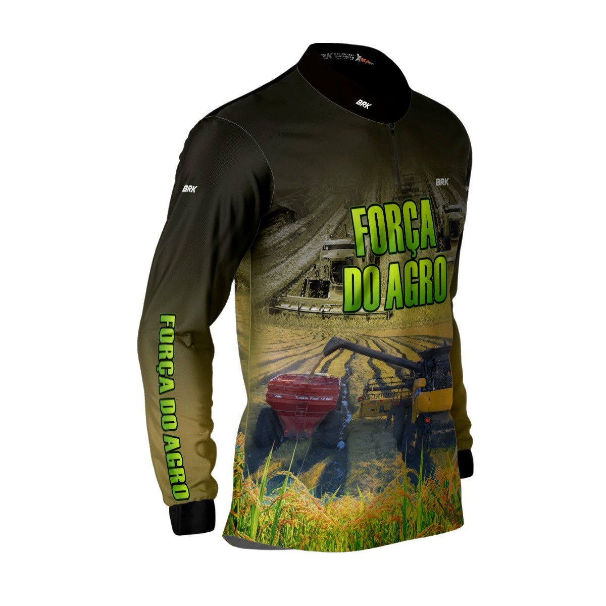 Camisa Agro Brk A Força do Agro Produtor de Arroz com Proteção Solar UV50+
