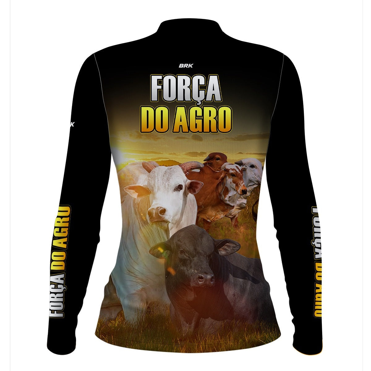 Camisa Agro Brk A Força do Agro Produtor de Bois com Proteção Solar UV50+