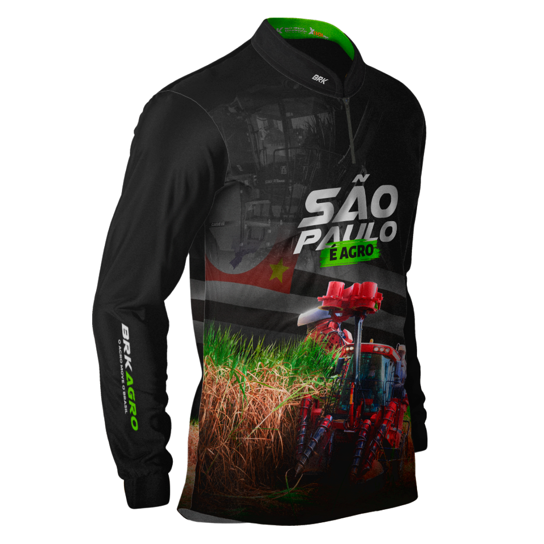 Camisa Agro Brk São Paulo Cana de Açúcar com Proteção Solar UV50+