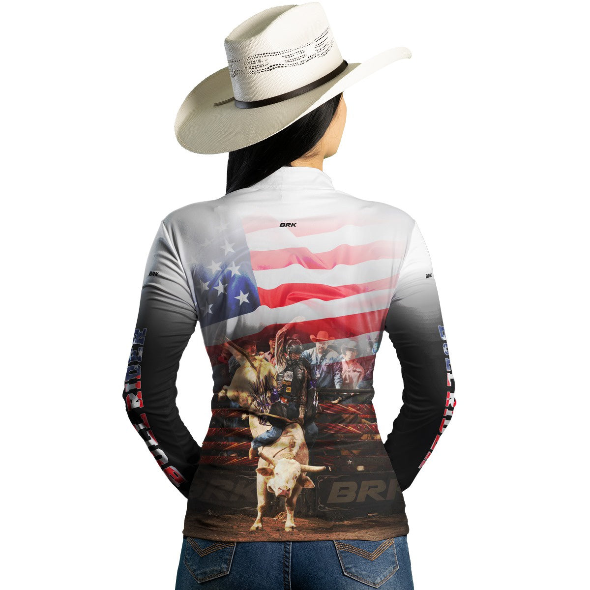 Camisa Agro Brk Branca Rodeio USA com Proteção Solar UV50+