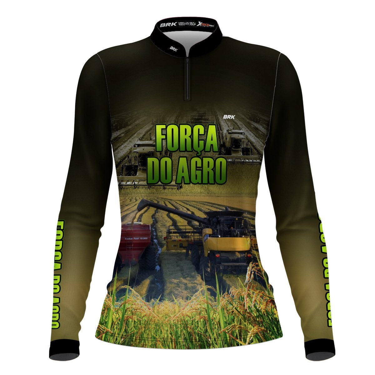 Camisa Agro Brk A Força do Agro Produtor de Arroz com Proteção Solar UV50+