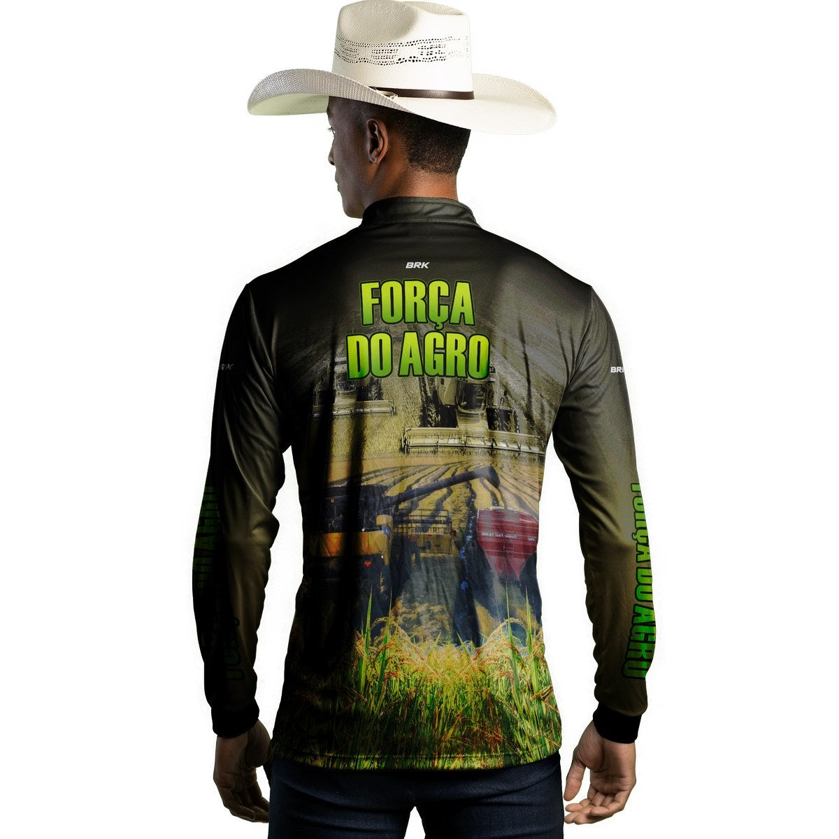 Camisa Agro Brk A Força do Agro Produtor de Arroz com Proteção Solar UV50+