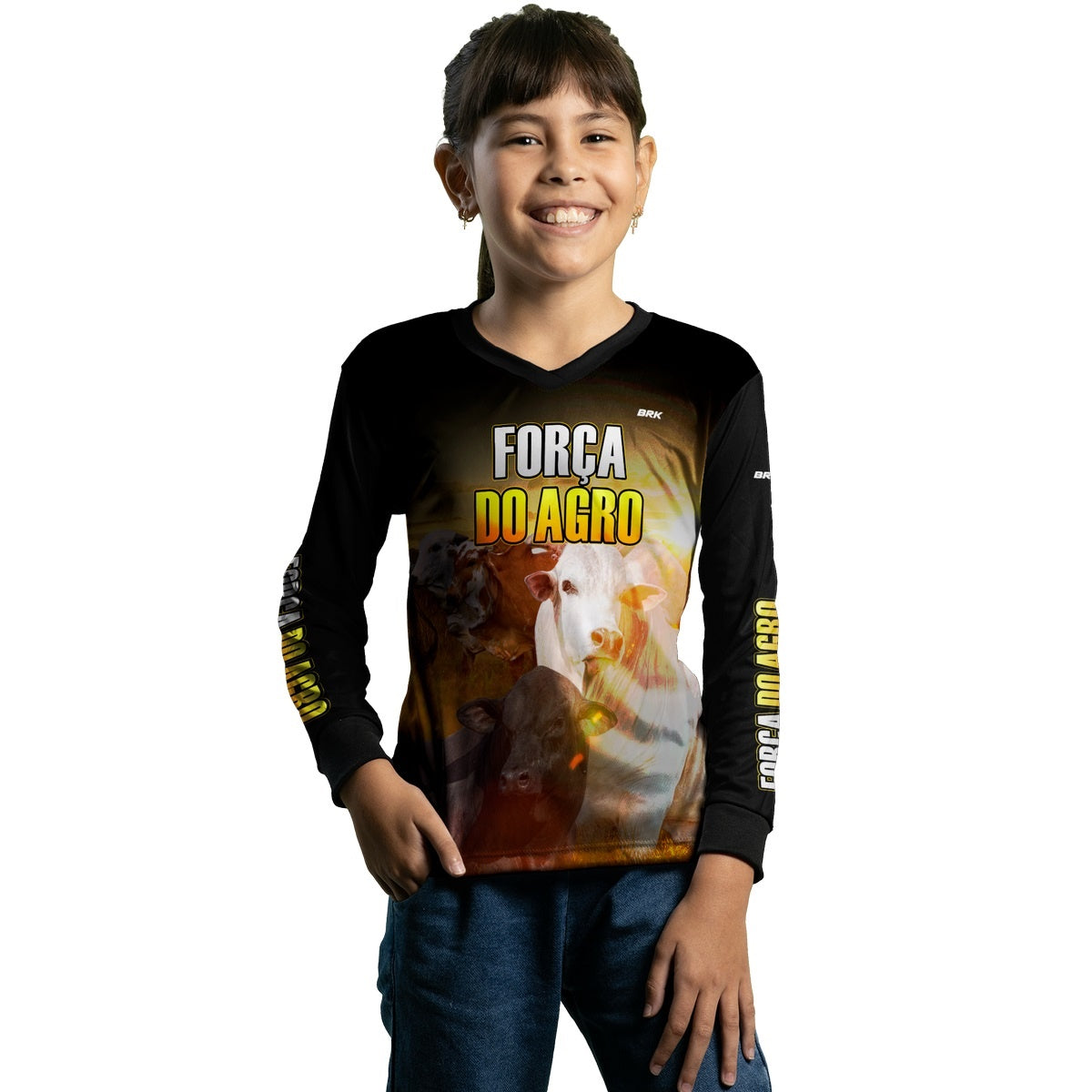 Camisa Agro Brk A Força do Agro Produtor de Bois com Proteção Solar UV50+