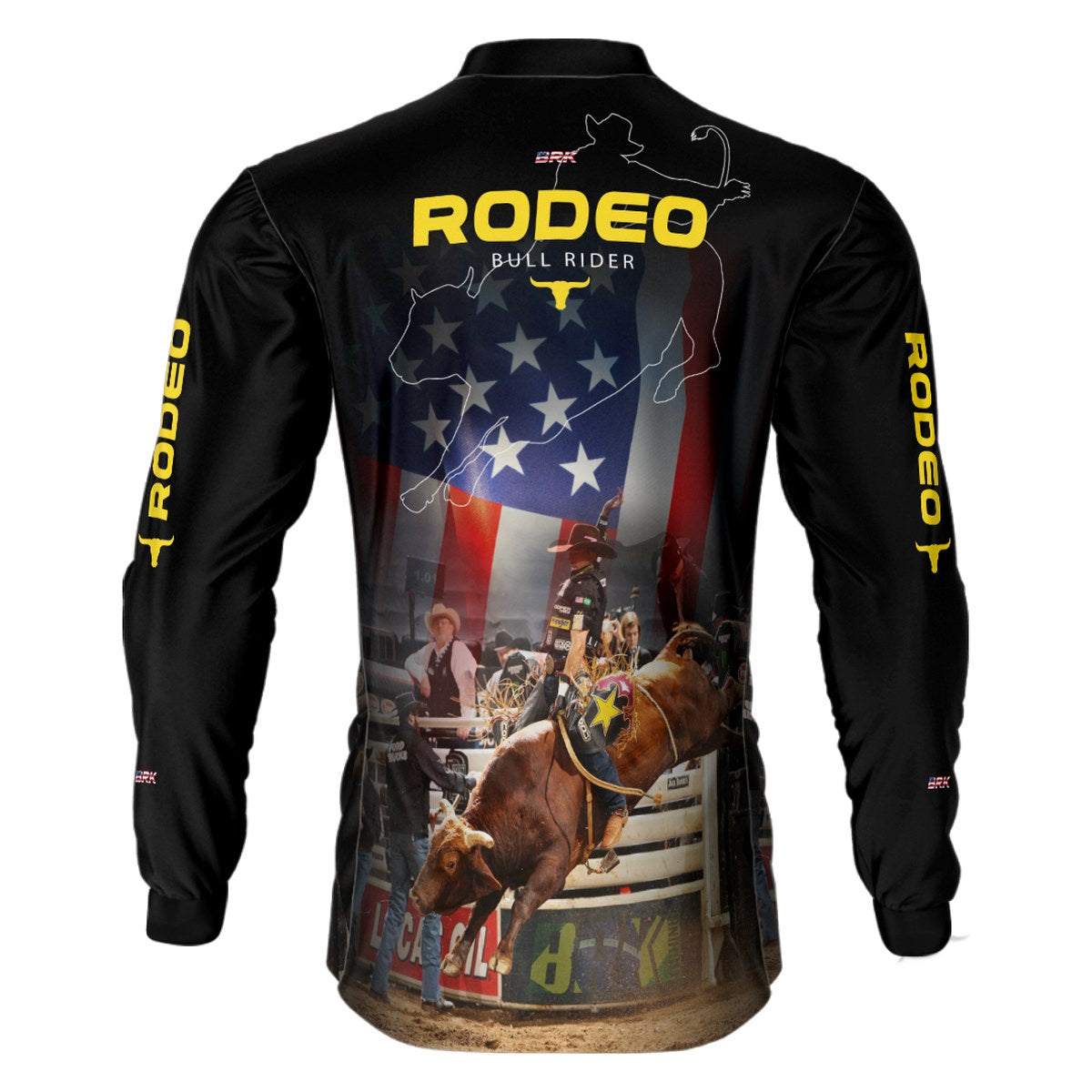 Camisa Agro Brk Preto Rodeio USA 2 com Proteção Solar UV50+
