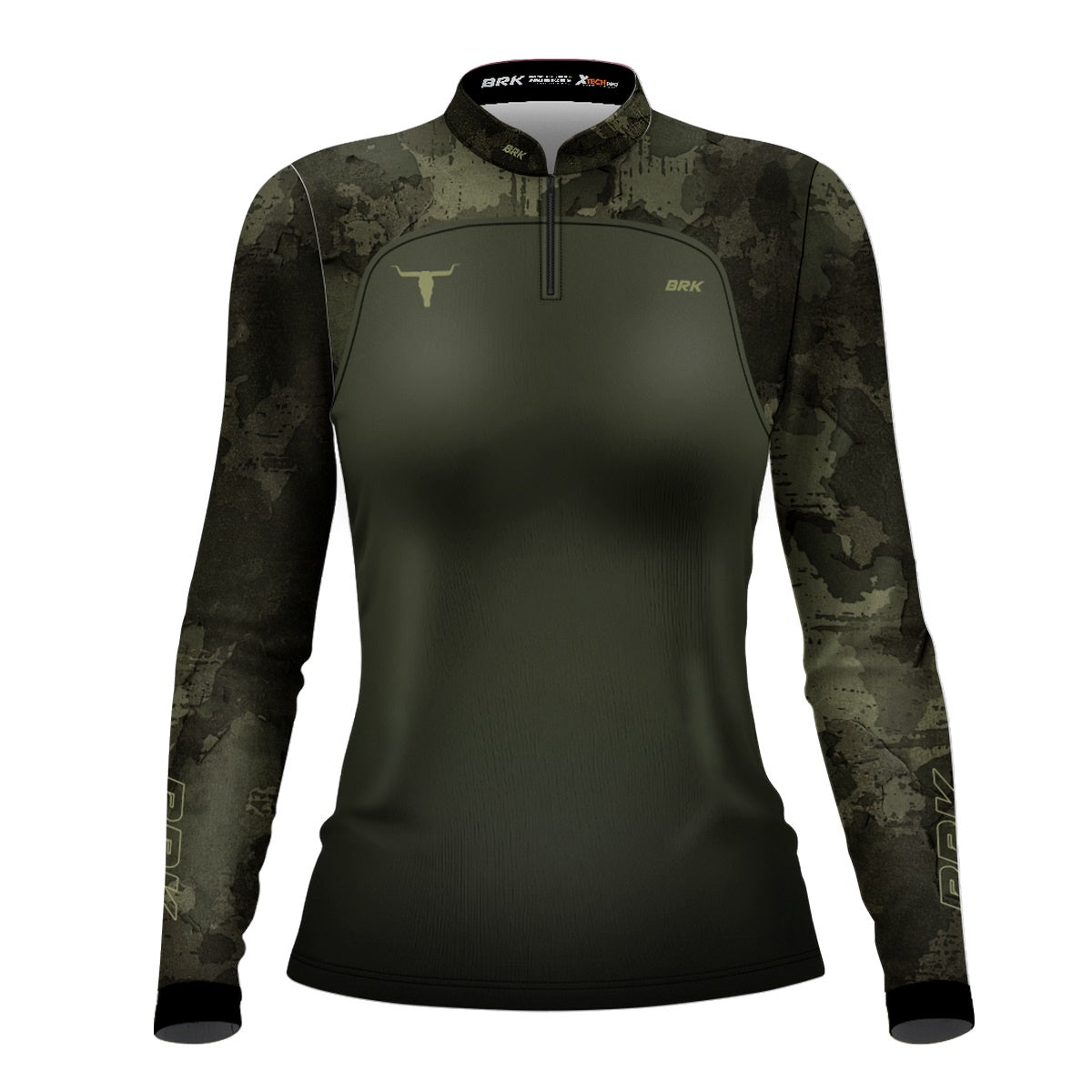 Camisa Agro Feminina Brk Camuflado Long Horn com Proteção Solar UV50+