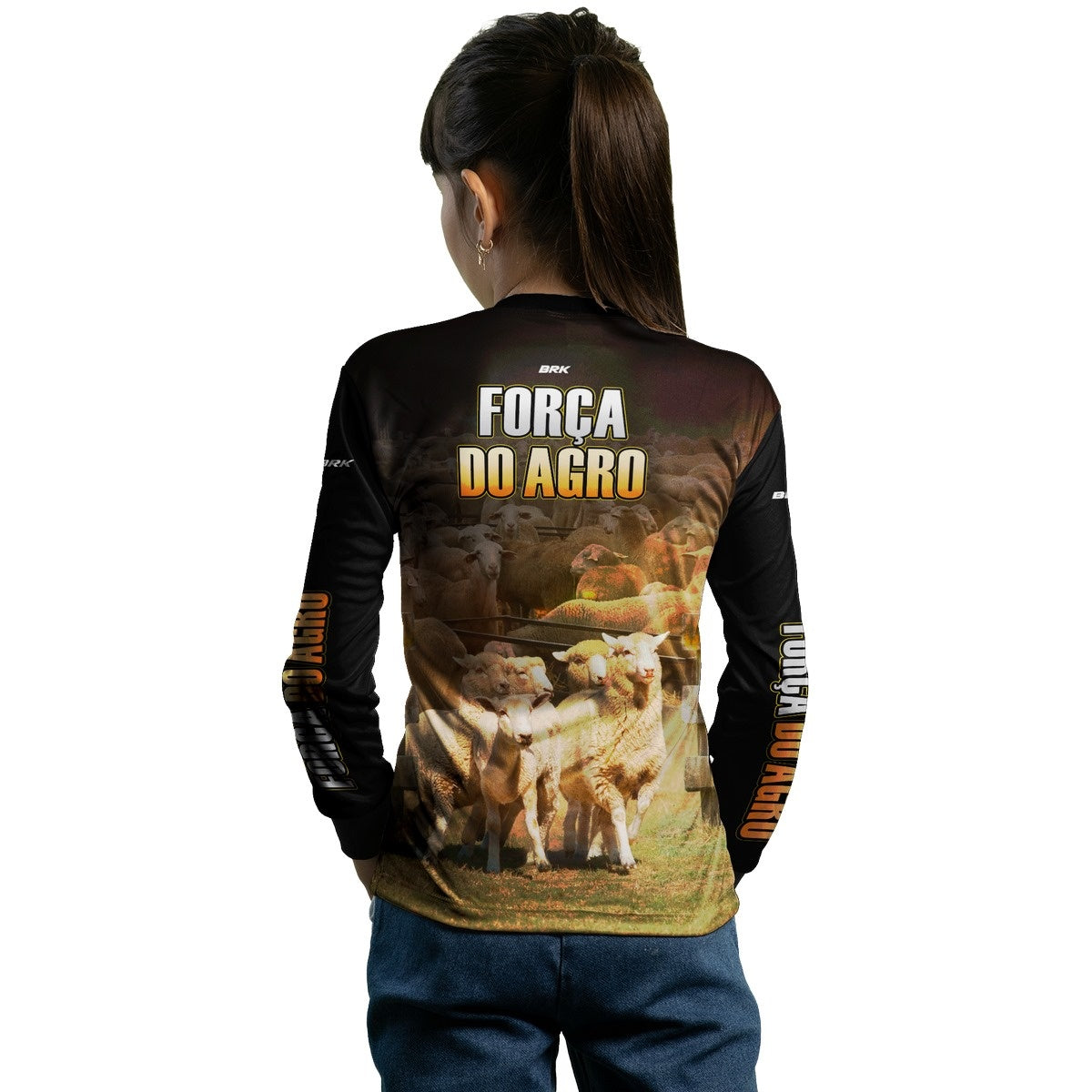 Camisa Infantil Agro Brk A Força do Agro Produtor de Ovinos com UV50+