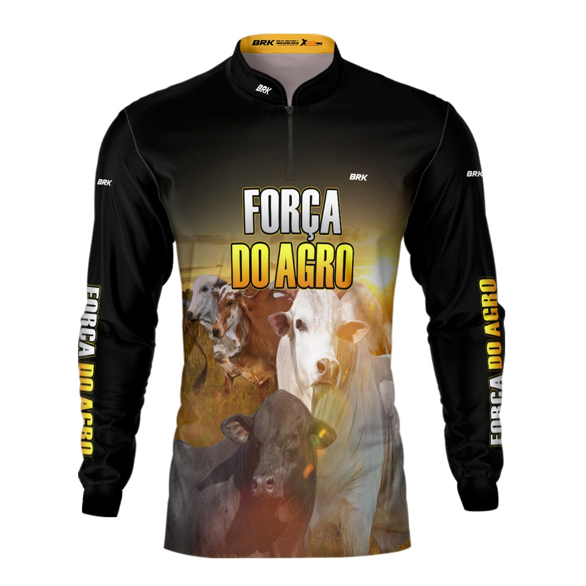 Camisa Agro Brk A Força do Agro Produtor de Bois com Proteção Solar UV50+