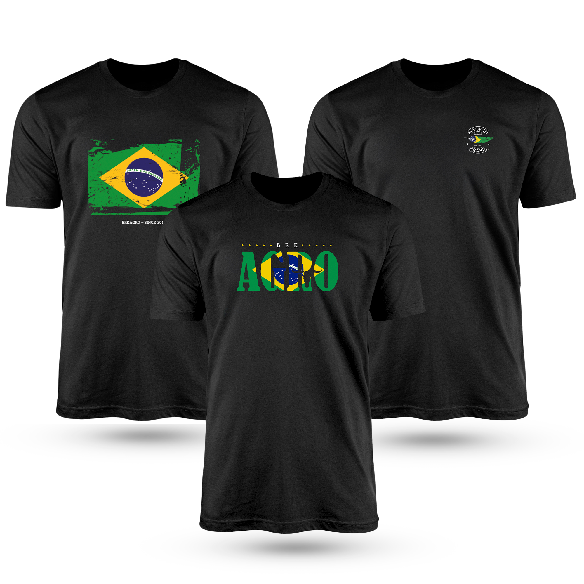 Kit Com 3 Camisetas De Algodão Coleção Brasil