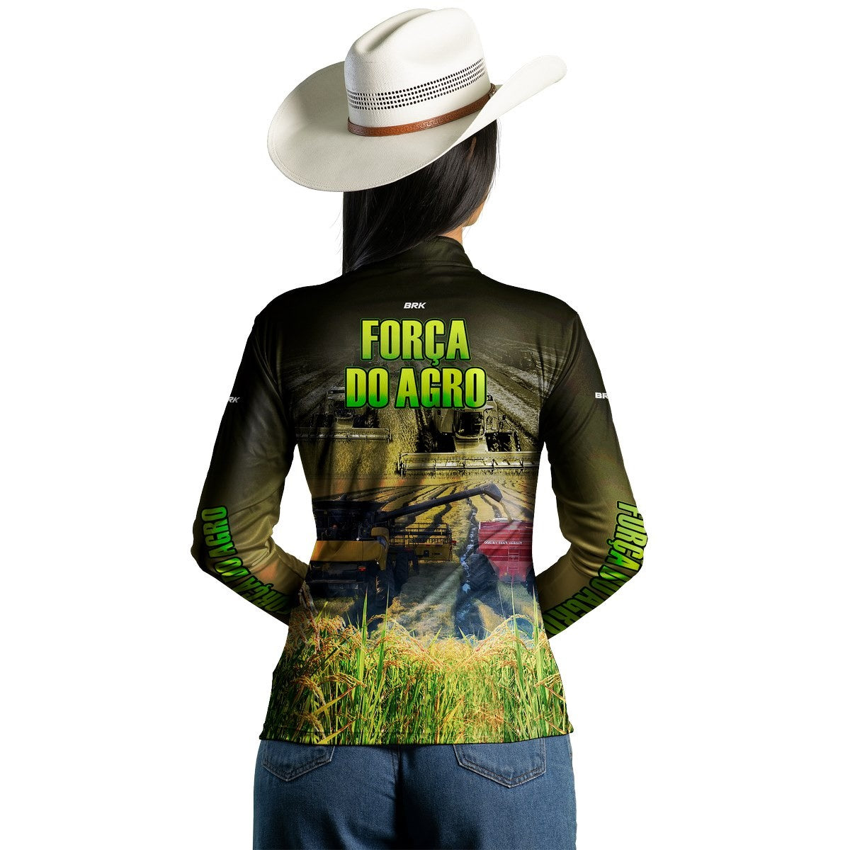 Camisa Agro Brk A Força do Agro Produtor de Arroz com Proteção Solar UV50+